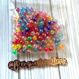 Clear Multi colored iridescent beads 8mm