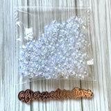 Clear white iridescent beads 8mm